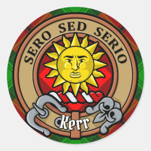 Adesivo Clan Kerr Crest sobre Tartan