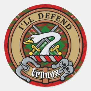 Adesivo Clan Lennox Crest sobre Tartan