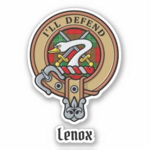 Adesivo Clan Lennox Crest sobre Tartan