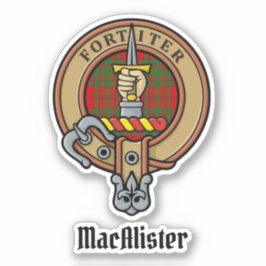 Adesivo Clan MacAlister Crest sobre Glenbarr Tartan