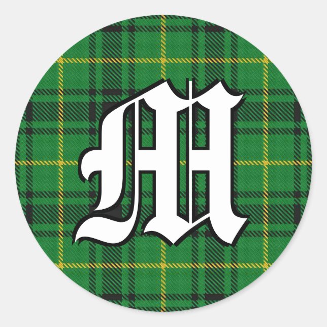 Adesivo Clan MacArthur Arthur Arthur Tartan Monograma (Frente)