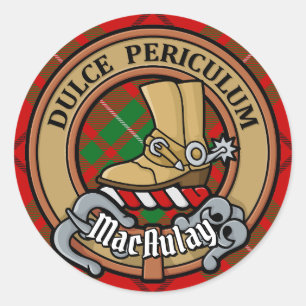 Adesivo Clan MacAulay Crest sobre Tartan