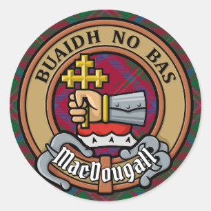 Adesivo Clan MacDougall Crest sobre Tartan