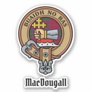 Adesivo Clan MacDougall Crest sobre Tartan