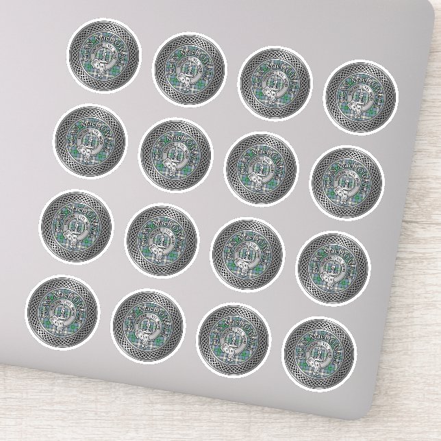 Adesivo Clan MacDowall Crest & Tartan Knot (Detalhe)