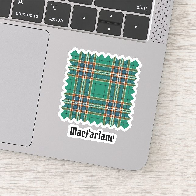 Adesivo Clan MacFarlane Caça Antigo Tartan (Detalhe)
