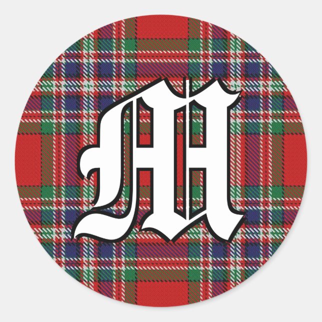 Adesivo Clan MacFarlane Tartan Monograma Clássico (Frente)