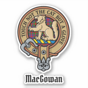 Adesivo Clan MacGowan Crest sobre Tartan