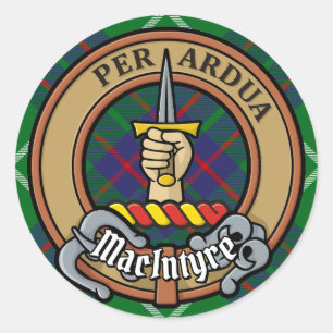 Adesivo Clan MacIntyre Crest sobre caçar Tartan