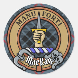 Adesivo Clan MacKay Crest sobre Blue Tartan