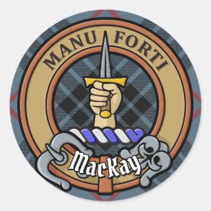 Adesivo Clan MacKay Crest sobre Blue Tartan