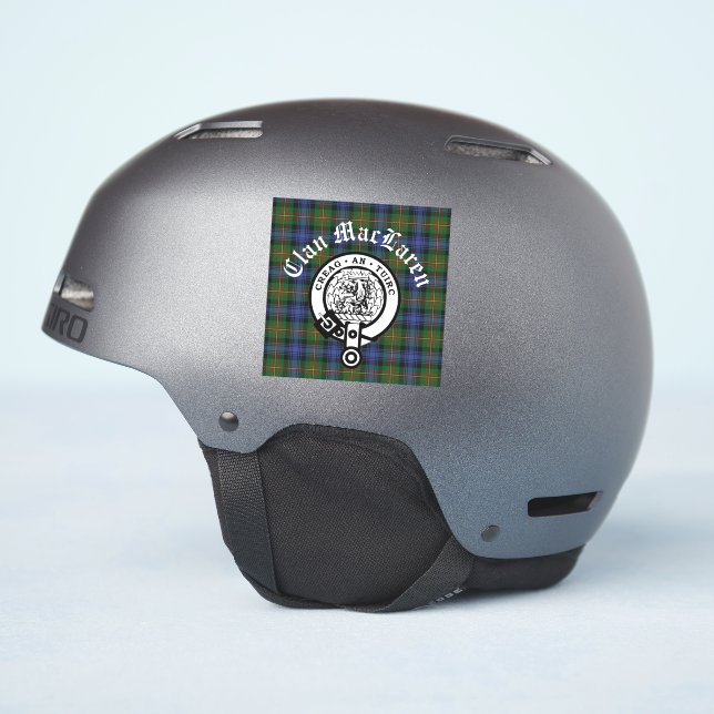 Adesivo Clan MacLaren Crest Crachá e Tartan (Lado do capacete)