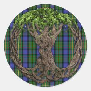 Adesivo Clan MacLaren Tartan E Árvore Celta Da Vida