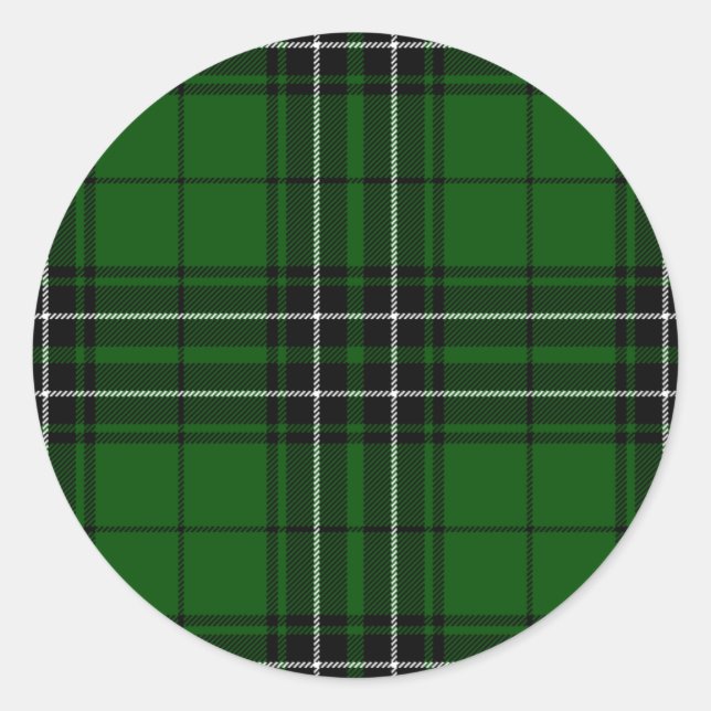 Adesivo Clan MacLean Tartan verde e negro escocês (Frente)
