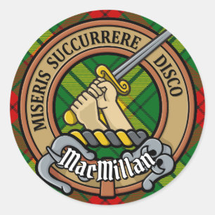 Adesivo Clan MacMillan Crest sobre Tartan