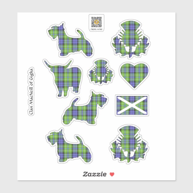 Adesivo Clan MacNeill da Gigha Tartan Sticker (Folha)