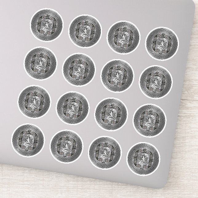 Adesivo Clan MacPherson Crest & Tartan Knot (Detalhe)