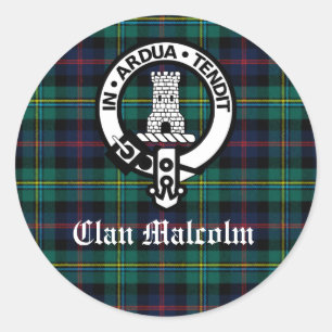 Adesivo Clan Malcolm Crest Crachá e Tartan