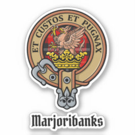 Adesivo Clan Marjoribanks Crest sobre Tartan