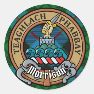 Adesivo Clan Morrison Crest sobre caçar Tartan