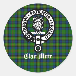 Adesivo Clan Muir Crest Crachá e Tartan
