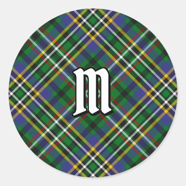 Adesivo Clan Scott Green Tartan Classic Round Sticker (Frente)