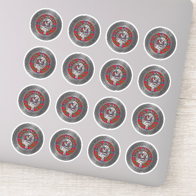 Adesivo Clan Sinclair Crest & Tartan Knot (Detalhe)