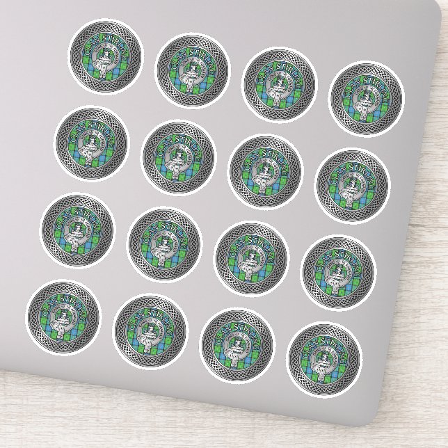 Adesivo Clan Stirling Crest & Tartan Knot (Detalhe)