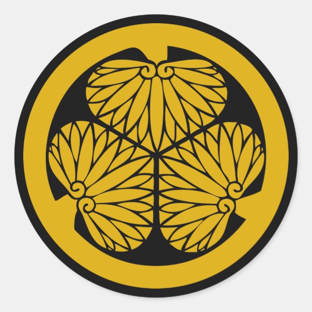 Adesivo Clan Tokugawa Crest (Kamon) Classic Round Sticker (Frente)