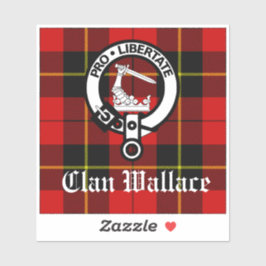 Adesivo Clan Wallace Crest Crachá e Tartan