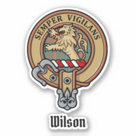 Adesivo Clan Wilson Crest sobre o Antigo Tartan