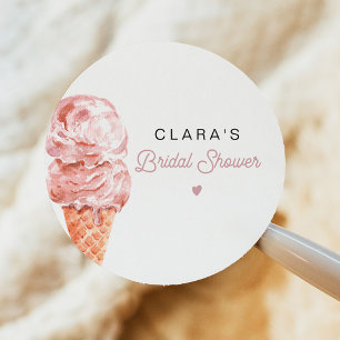 Adesivo CLARA Retro Sorvete Blush Favorito Chá de Noiva