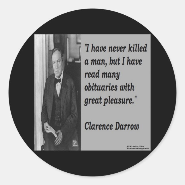 Adesivo Clarence Darrow & Obituary Cote (Frente)