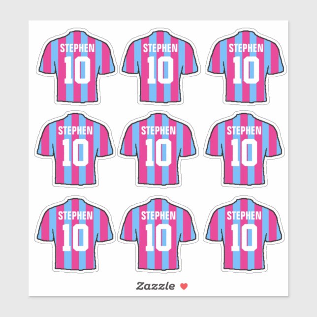 Adesivo Clarete e Camisas de Futebol Azuis (Folha)