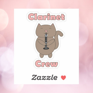 Adesivo Clarinet Crew Cat Engraçado