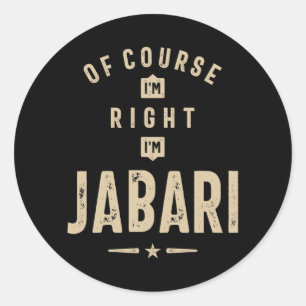 Adesivo Claro que estou certo, sou Jabari