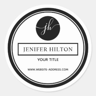 Adesivo Clas de monograma simples e preto