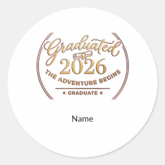 Adesivo Class 2026 Gold Foil Sticker / Pegatina Graduación