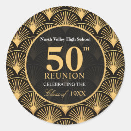Adesivo Class of 1976 50th Reunion Round Favor Stickers