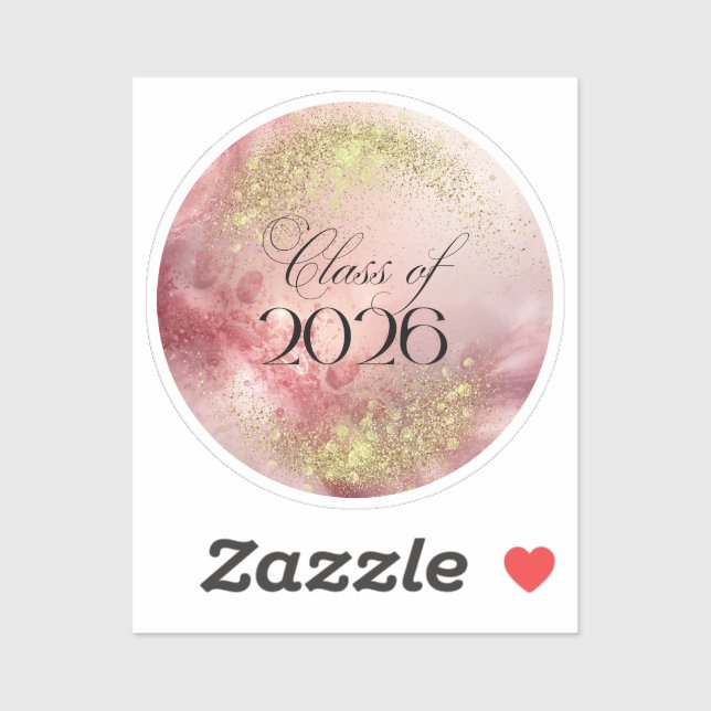 Adesivo Class of 2026 - Custom Cut Vinyl Sticker (Pink) (Folha)