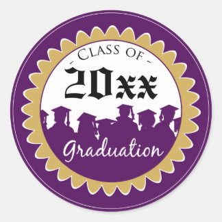 Adesivo Classe [ANO] Selo de Convite para Formatação: roxo