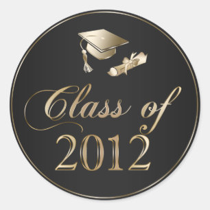 Adesivo Classe de 2012 Bonés de graduação e selos de di