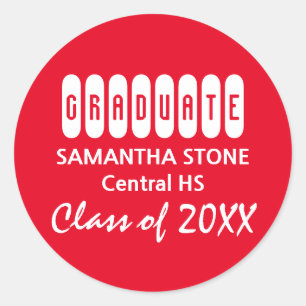 Adesivo Classe de 2017 vermelhos & selo branco do envelope