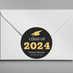 Adesivo Classe de 2024 Dourado negro legante personalizado