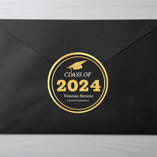 Adesivo Classe de 2024 Dourado negro legante personalizado