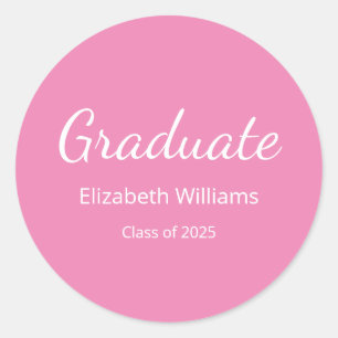 Adesivo Classe de 2025 Script Girly Pink Graduation
