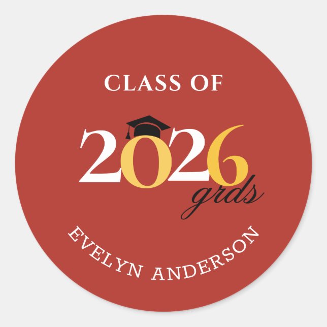 Adesivo Classe de 2026 Favor de Doces Hershey's Clas (Frente)