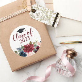 Adesivo Classe de Aquarela Floral Burgundy