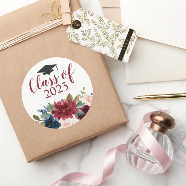 Adesivo Classe de Aquarela Floral Burgundy (Presentear)