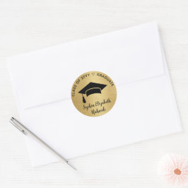 Adesivo Classe de Boné de formatura Dourado preto moderno